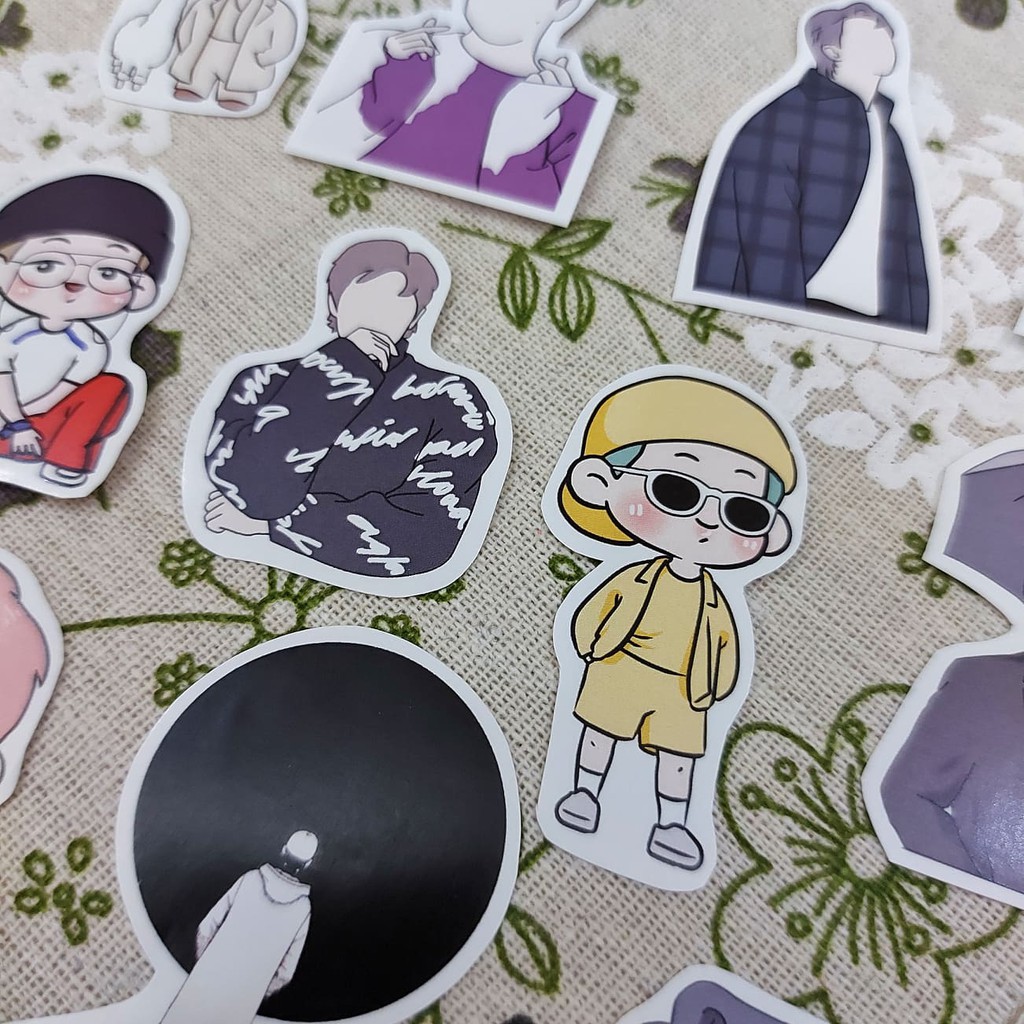 Sticker BTS RM chibi trang trí sổ laptop điện thoại