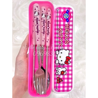 Sét 3 muỗng đũa nĩa hello kitty