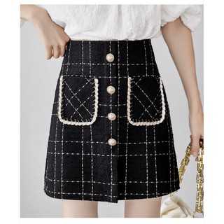 Chân váy vải tweed