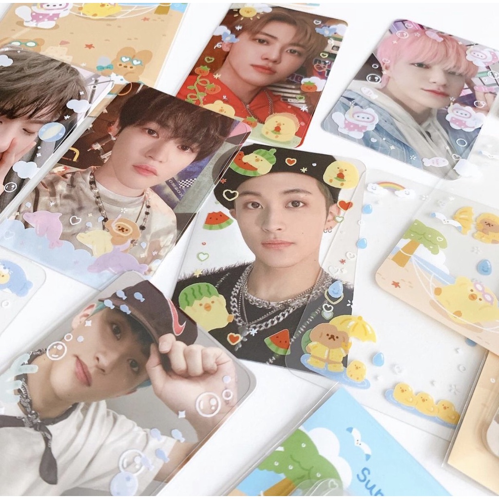 Frame OKIKI Phone Screen & Summer - Pack 10c Ảnh Trong Suốt Trang Trí Photocard Bo Góc Dễ Thương