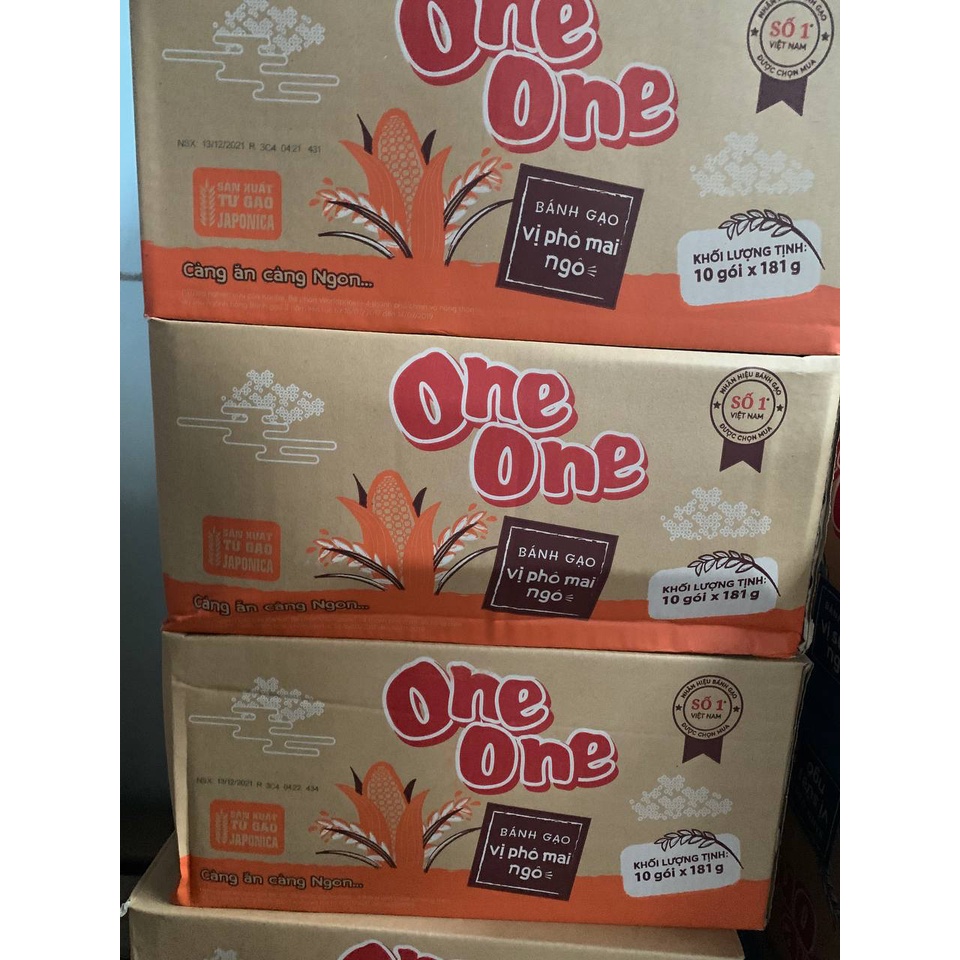 THÙNG BÁNH GẠO ONE ONE VỊ NGÔ PHÔ MAI