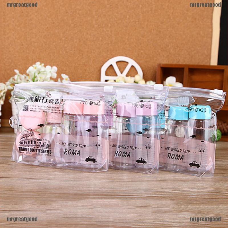 (hàng Mới Về) Set 7 Lọ Nhựa Rỗng Mini Trong Suốt Đựng Mỹ Phẩm Tiện Dụng Khi Đi Du Lịch