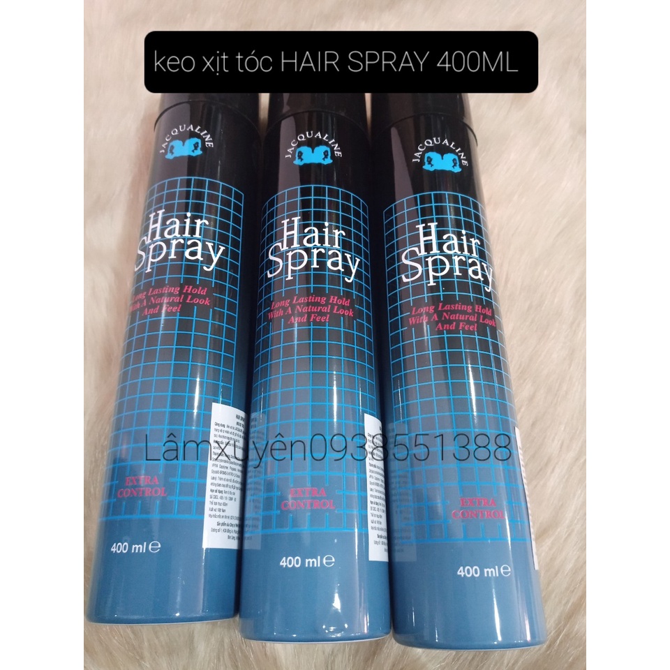 Keo xịt tóc Jacqualine hair spray 400ml (cứng)FREESHIPtạo kiểu,định hình nếp tóc,giữ nếp tóc lâu,bồng bềnh,và mềm mượt