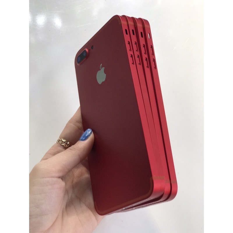 ( ảnh thật ) vỏ sườn thay thế dành cho iphone 7plus đỏ viền vuông sang trọng nổi bật