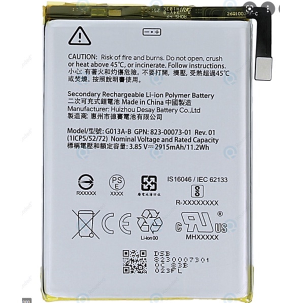 Pin máy google Pixel 3 (5.5”) G013A dung lương pin 2915 mAh