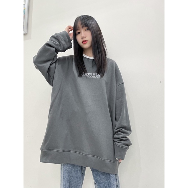 Áo Sweater 2 cổ Xám (Nỉ bông) | BigBuy360 - bigbuy360.vn