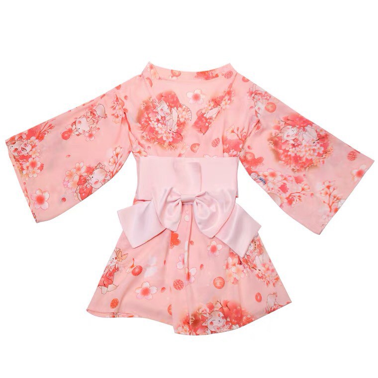 Váy ngủ kimono sexy áo choàng ngủ hoa anh đào xinh xắn