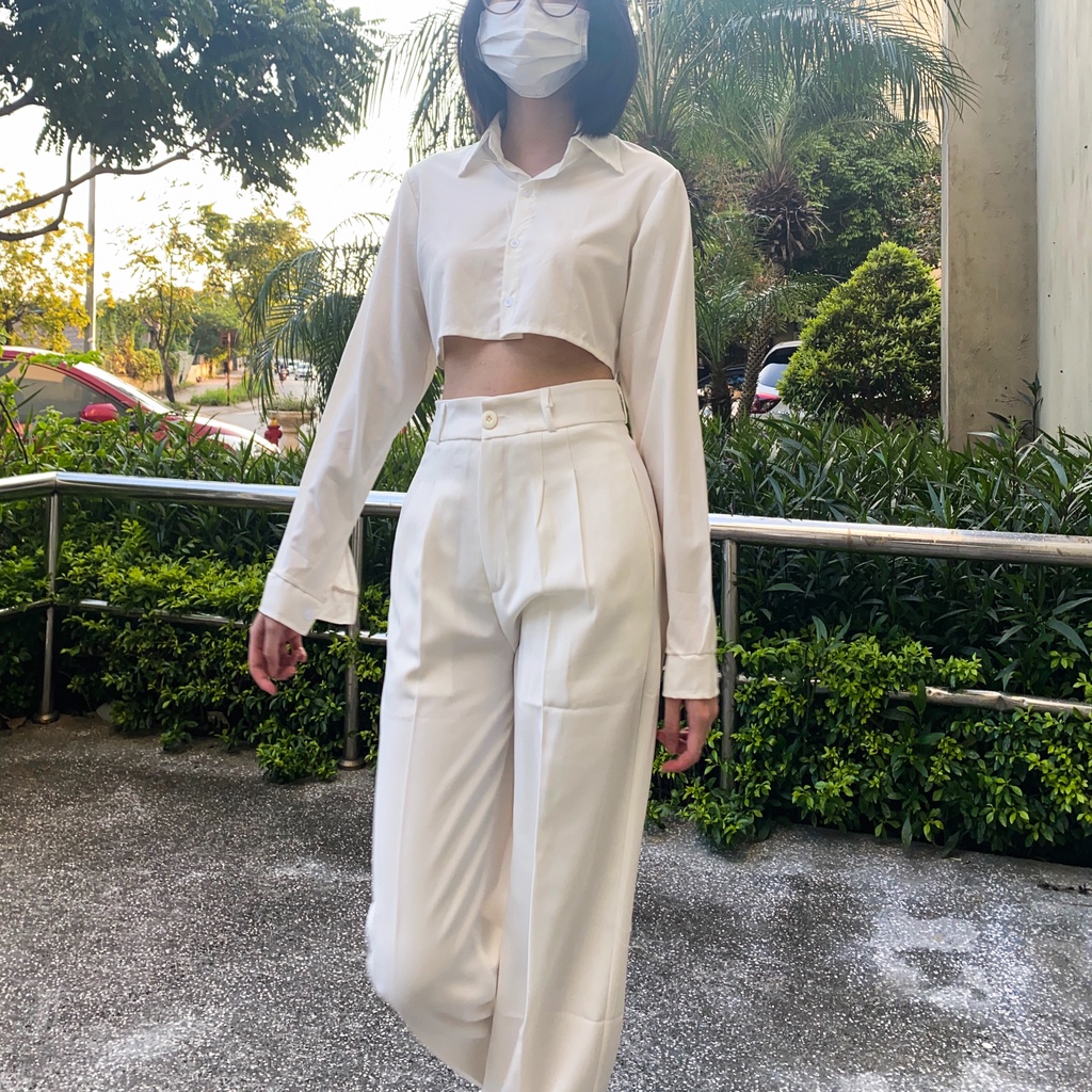 Quần ống rộng Gamyy cạp cao chất vải đẹp culottes suông nữ mặc kéo dài chân