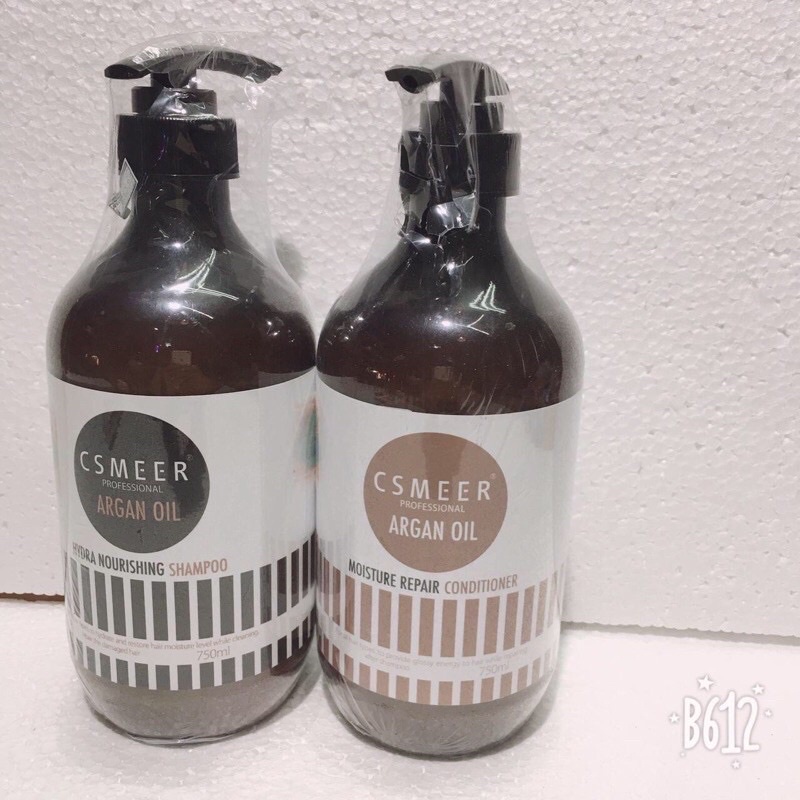 CẶP DẦU GỘI XẢ DƯỠNG TÓC CAO CẤP CSMEER ARGAN OIL 750mlx2