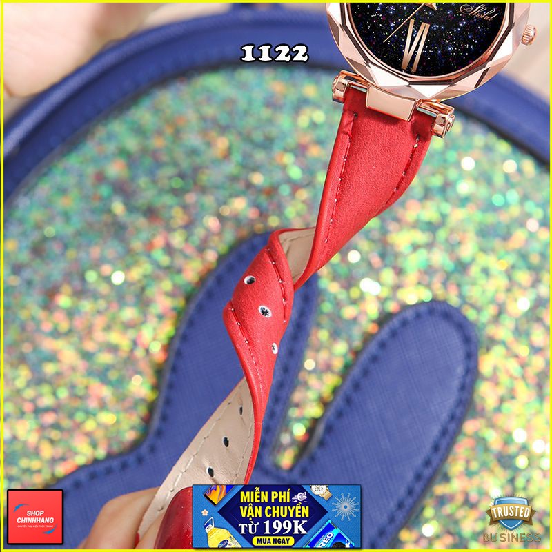 ĐỒNG HỒ NỮ SHSHD THỜI TRANG DÂY DA NHIỀU MÀU CỰC ĐẸP SH1122