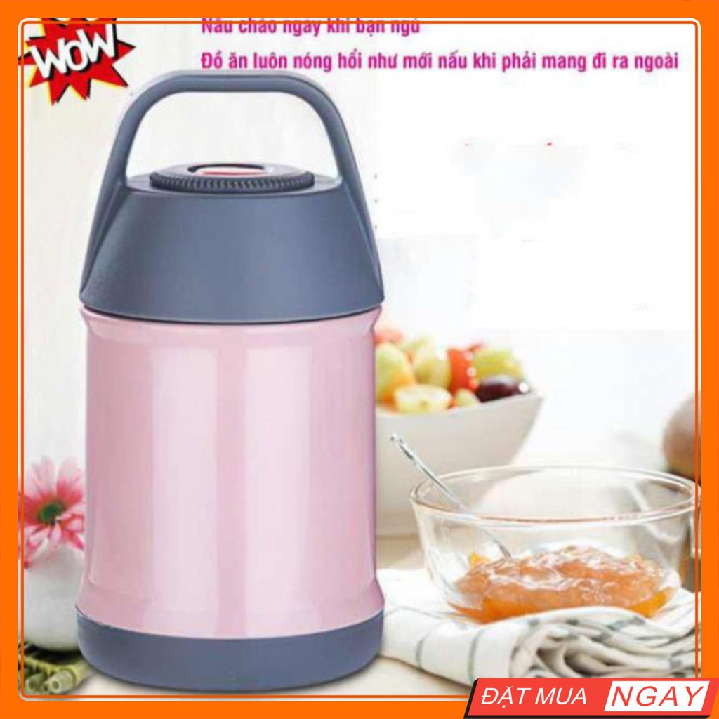 Bình Ủ Cháo Giữ Nhiệt Nóng Lạnh 2 Lớp 450ml (Inox) - Cặp Lồng Ủ Cháo Nhật An Toàn Cho Sức Khỏe