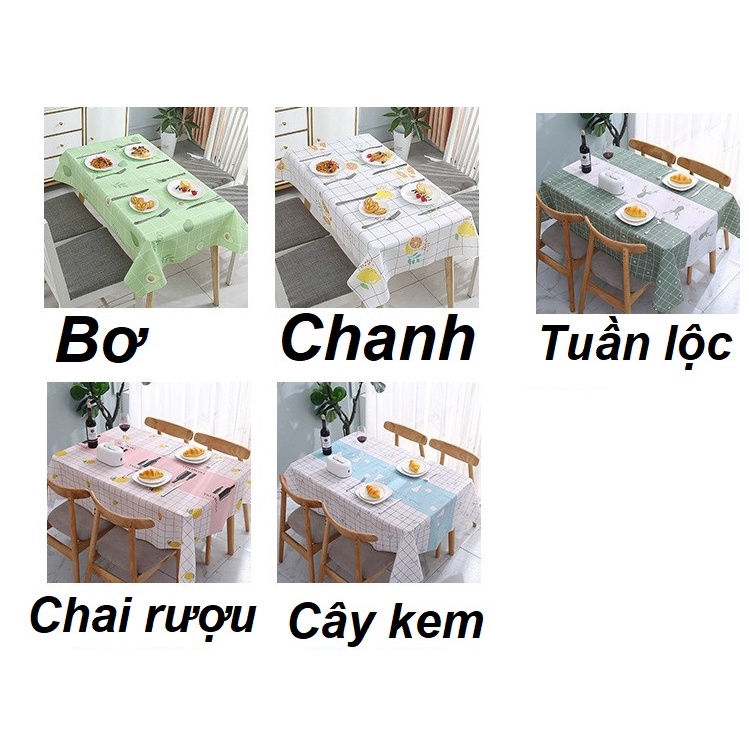 Khăn trải bàn PVC chống thấm họa tiết trái cây thanh lịch #C702