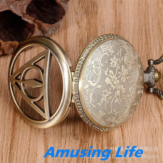 Quartz Pocket Watch Mới Retro Harry Potter Và Bảo Bối Tử Thần Vàng Chân Thạch Anh Lớn Đồng Hồ Bỏ Túi Nhà Máy Sản Xuất Tr