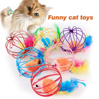 NU Funny Cat Toy Hollow Out Ball Iron Mouse Mice Kitten Playing Toys for Cats Pet Supplies .vn