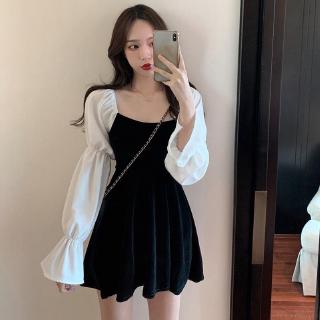 Đầm Nhung Tay Phồng