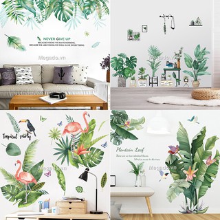 Decal lá cây mầu xanh, decal trang trí cây xanh [BL0003]