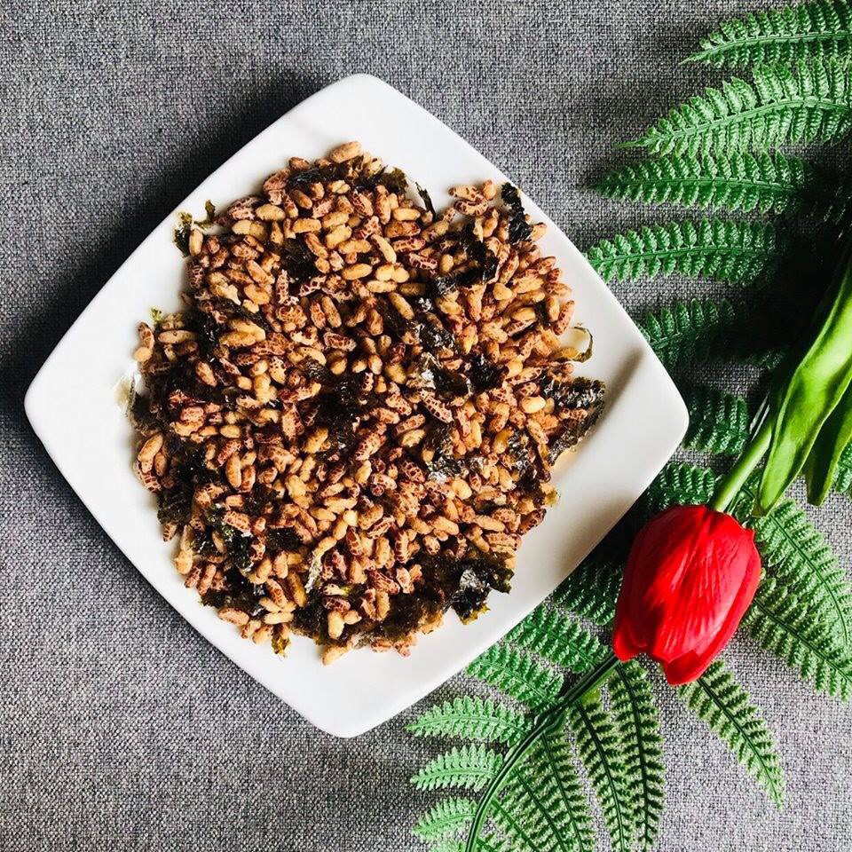 [SẴN HÀNG] 1kg gạo lứt sấy rong biển thơm ngon ăn liền vị mặn cho người ăn kiêng ăn chay và bệnh tiểu đường