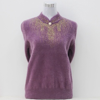 Áo len nhung dày dặn cổ cao sang trọng cho nữ trung niên hàng Cao Cấp