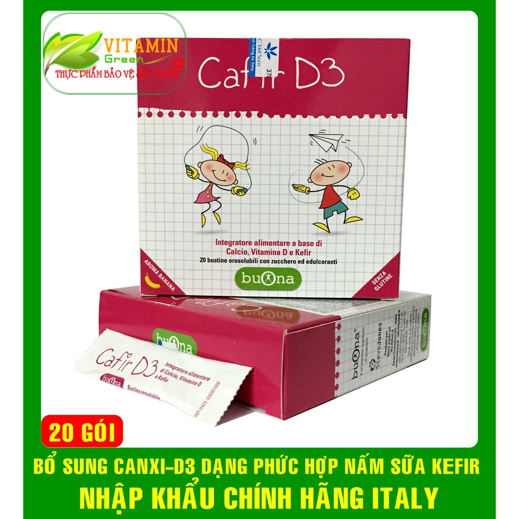 BUONA CAFIR D3 BỔ SUNG CANXI VÀ D3 DẠNG PHỨC HỢP NẤM SỮA KEFIR | NHẬP KHẨU CHÍNH HÃNG ITALY