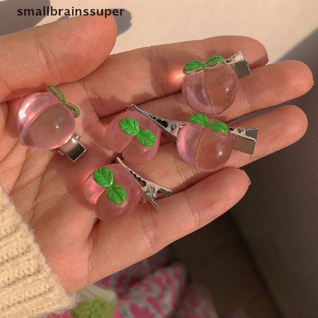 Bộ 5 Kẹp Tóc Nhỏ Hình Nơ / Hoa Hồng / Trái Tim Màu Hồng Dễ Thương Cho Nữ