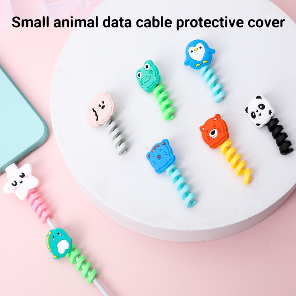 Giá Đỡ Bảo Vệ Dây Cáp Bằng Silicon Hình Động Vật Dễ Thương|Dụng Cụ Quấn Dây Cáp Tiện Lợi