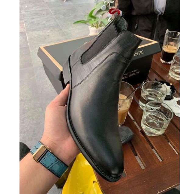 [Cách điệu] Chelsea Boots đế phíp, phối da vân ngang