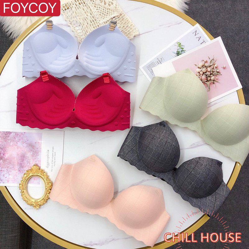 Áo Ngực Su Muối Tiêu Hiệu FOYCOY Họa Tiết Kẻ Ô Vuông Thông Hơi Nâng Ngực Bàn Tay A 04 - CHILL HOUSE
