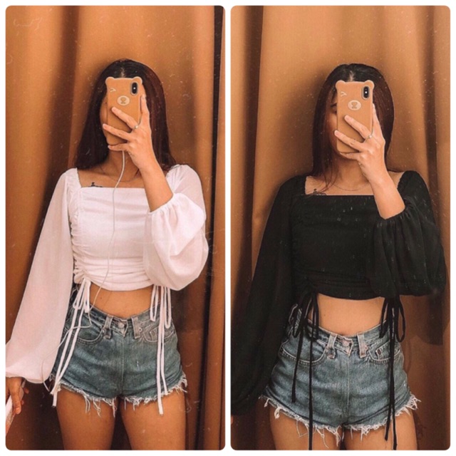ÁO CROPTOP RÚT DÂY