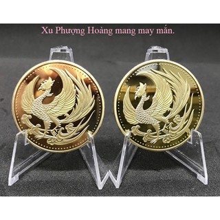 Đồng xu Phượng Hoàng mạ vàng lưu niệm đem lại bình an, thịnh vượng
