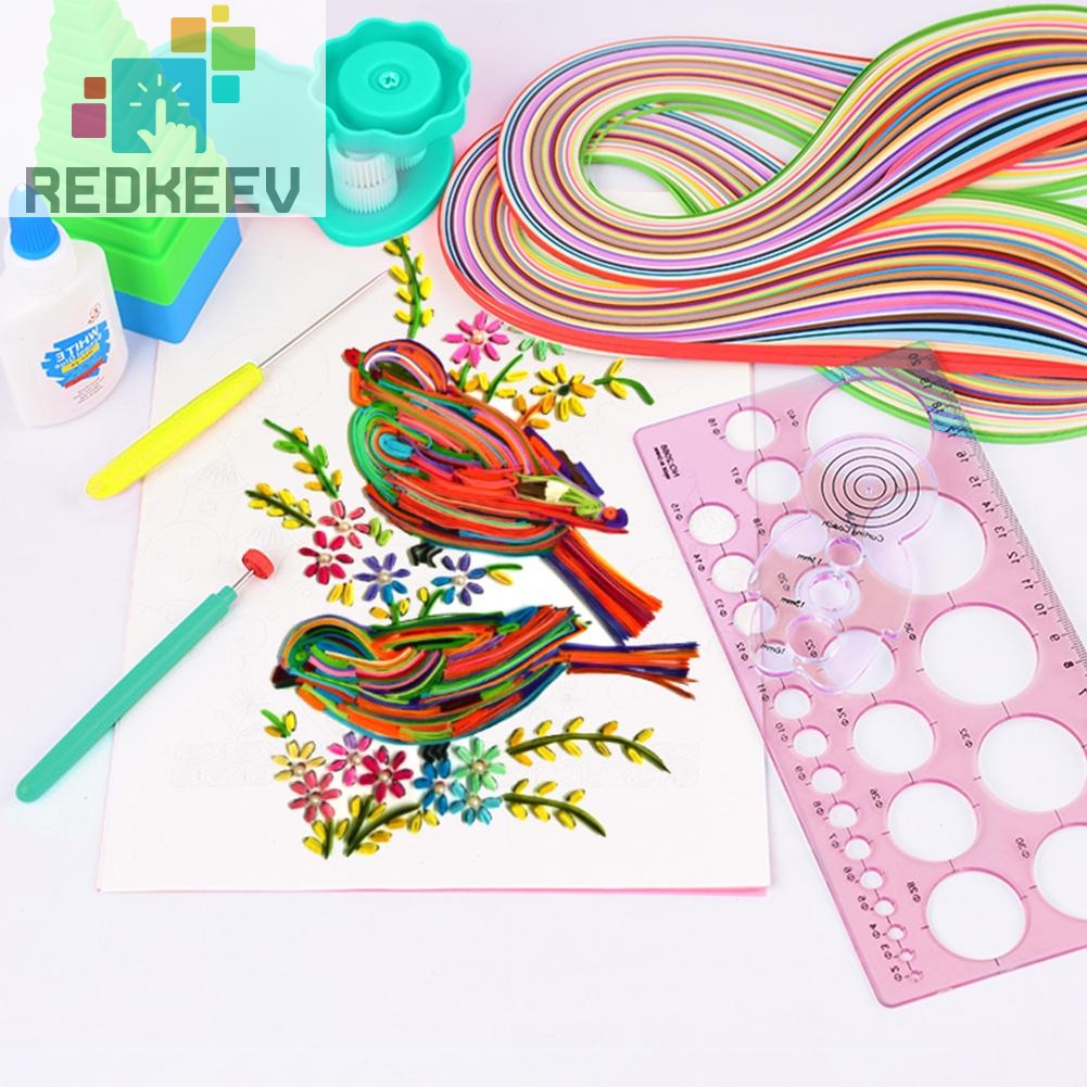 Bộ khuôn và nhíp hỗ trợ làm tranh giấy xoắn thủ công