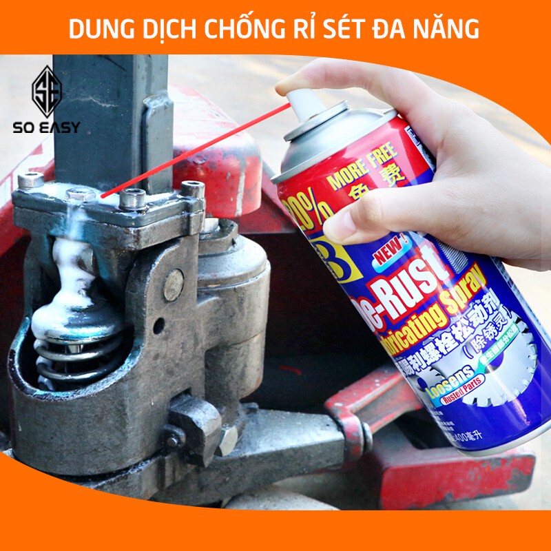 Dung dịch đa năng chống rỉ sét BOTNY De-Rust Lubricating Spray,dầu xịt tẩy rửa vết rỉ sét và bôi trơn kim loại_B-1165