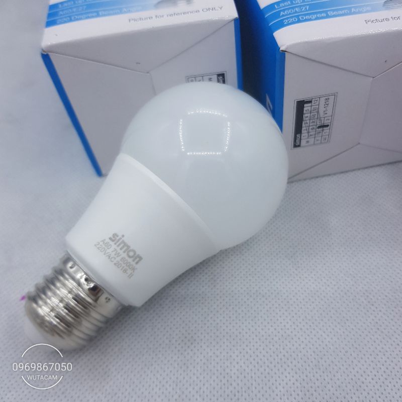 Bóng bub led Simon - 7W siêu sáng chính hãng ánh sáng trắng.