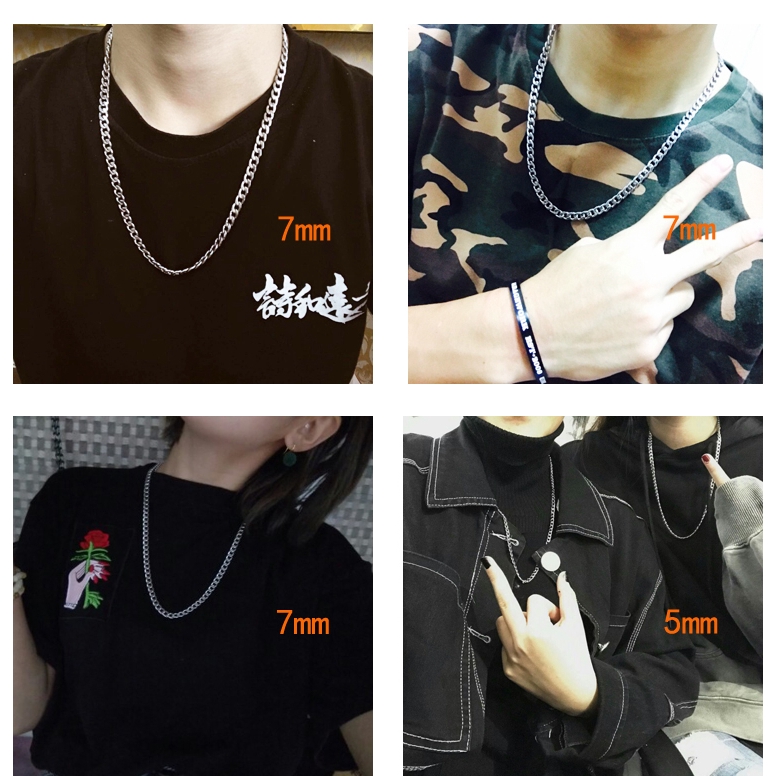 Dây Chuyền Thép Titan Phong Cách Hip Hop Cho Cặp Đôi