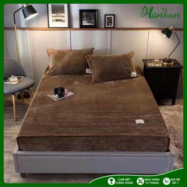 Drap giường/Thảm trải giường/ bộ ga gối nhung tăm 3 món  NHẬP KHẨU cao cấp siêu mịn, ấm kích thước 1M6, 1M8, 2M2 | BigBuy360 - bigbuy360.vn