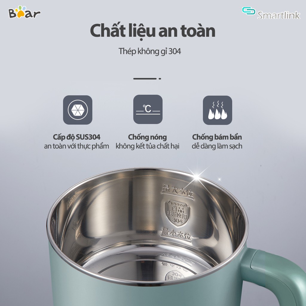 Nồi Hấp Lẩu Điện Đa Năng Bear 1.2L DRG-D12M5 - Hàng Chính Hãng