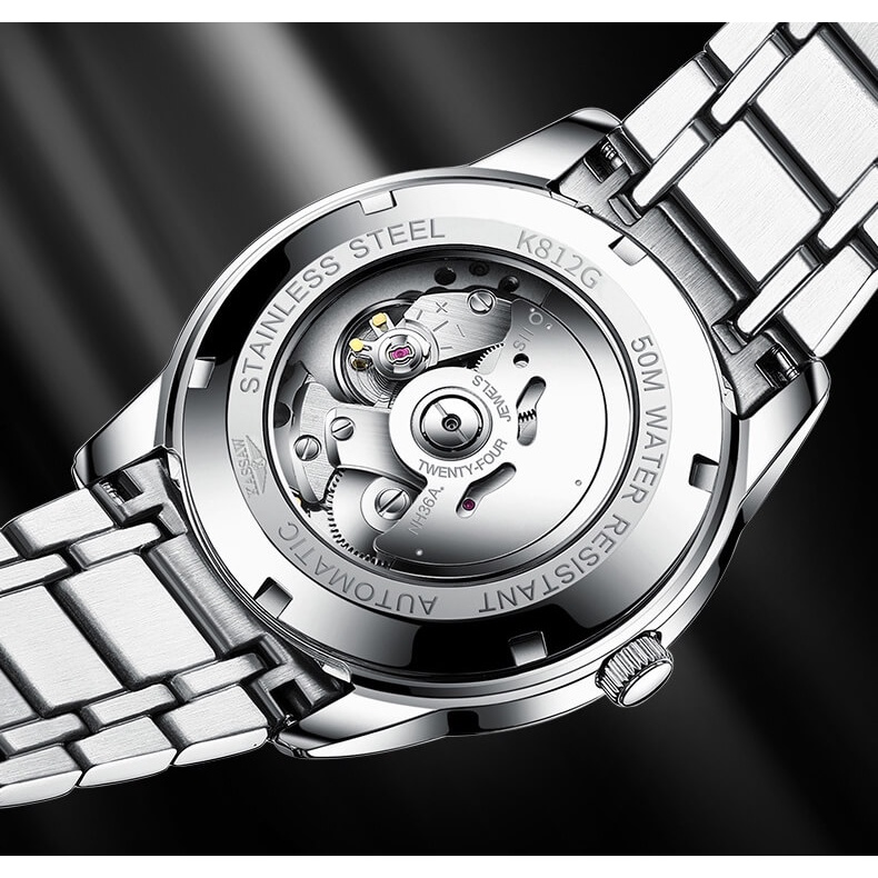 Đồng hồ nam chính hãng KASSAW K812-2 Kính sapphire ,chống xước,Chống nước ,BH 24 tháng,Máy cơ (Automatic) ,dây kim loại