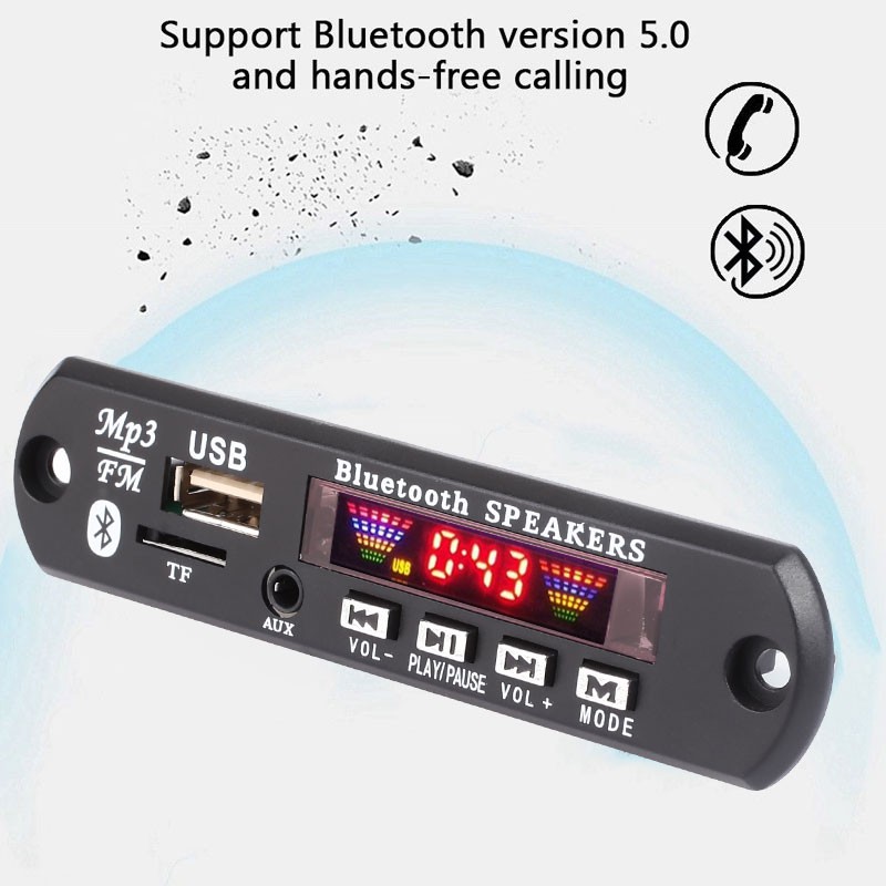 Bộ mạch giải mã âm thanh SINA màn hình 4 màu 12V MP3 FM kết nối Bluetooth 5.0 APE