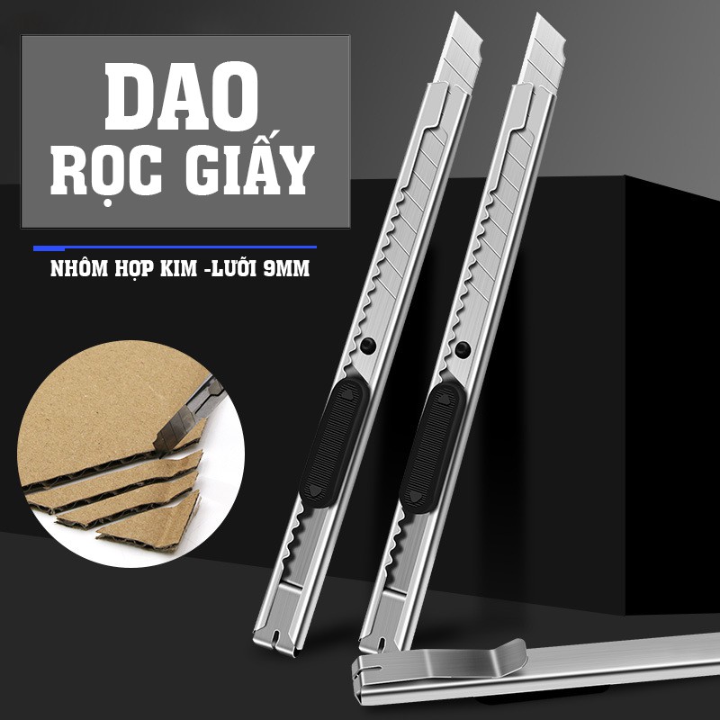 Dao rọc giấy nhôm hợp kim dễ dàng dọc giấy cắt gọt thuận tay mang bất cứ đâu nhỏ gọn -dễ bẻ lưỡi