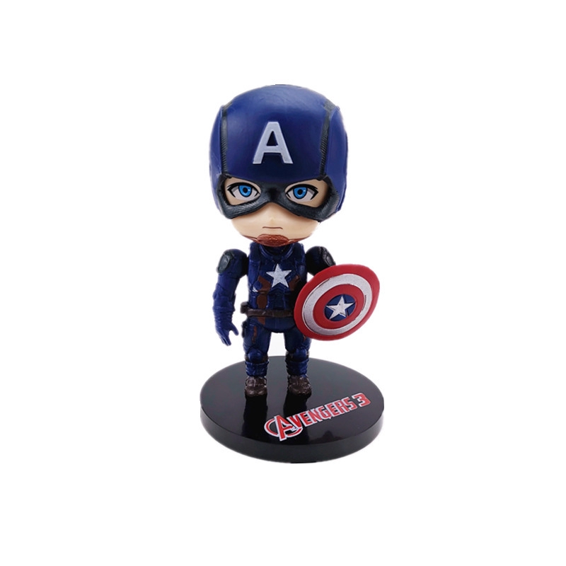 Set 6 mô hình nhân vật siêu anh hùng Marvel trang trí bánh kem