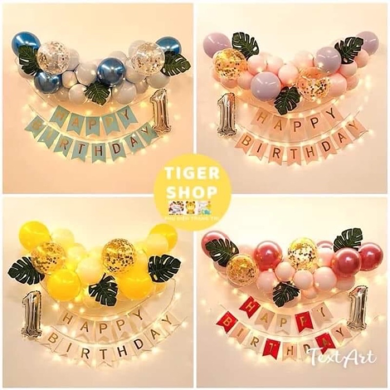 Set bóng sinh nhật đầy đủ phụ kiện cho bé