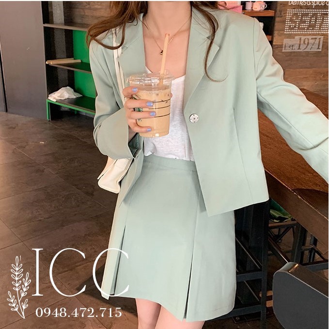 [Mã FL giảm 20k cho đơn 200k] Set áo vest chân váy dài mùa thu AC020