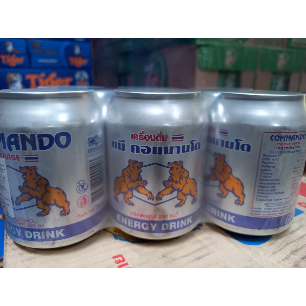 THÙNG 24 LON NƯỚC TĂNG LỰC COMMANDO THÁI LAN 250ML