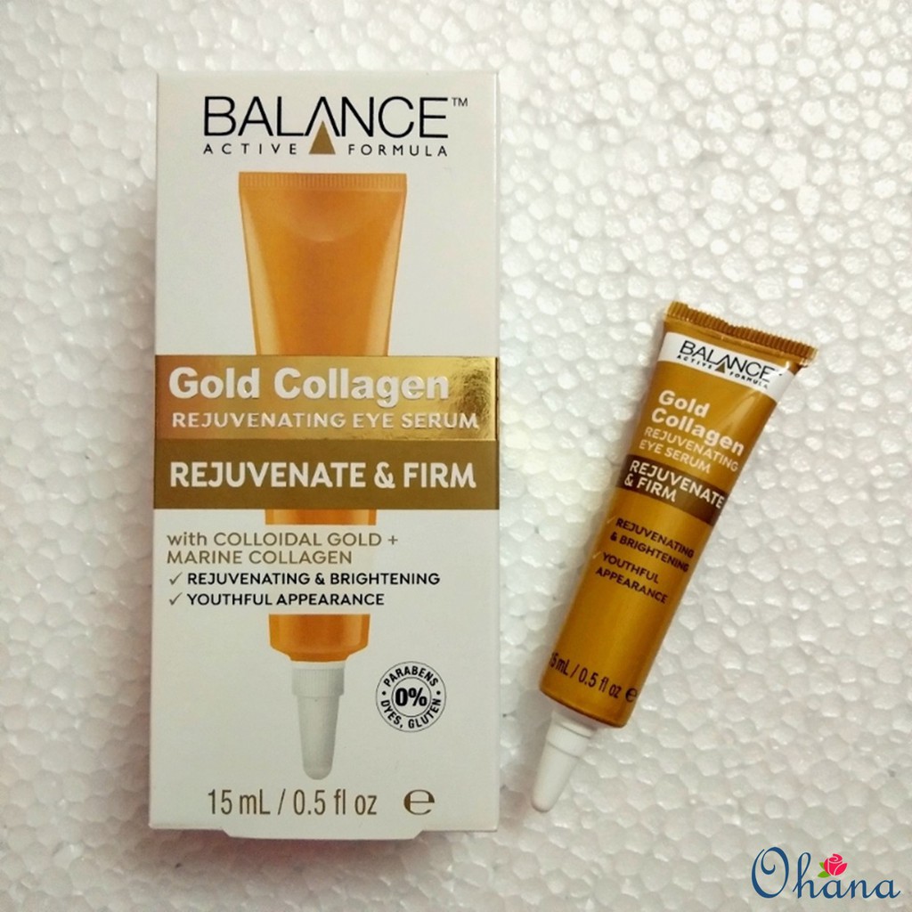 Tinh Chất Dưỡng Mắt, Giảm Nếp Nhăn Balance Active Formula Gold Collagen Serum 15ml