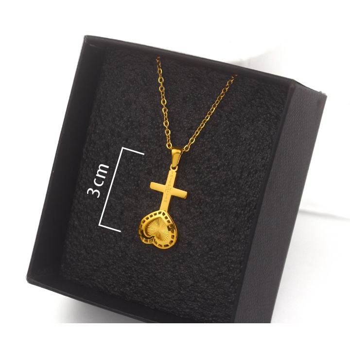 Dây chuyền thiên tâm titan cao cấp chạm chiếu lấp lánh đem lại bình an may mắn cho người đeo