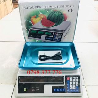 Cân điện tử tính tiền 40kg <2 màn hình hiển thi trước sau - mặt cân lõm> Bảo Hành 12 tháng
