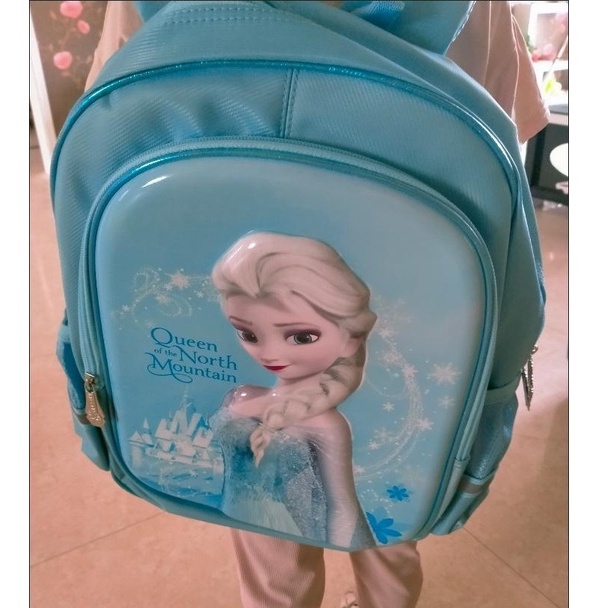 ♛Bộ Ba Lô Đi Học Chống Thấm Nước In Hình Công Chúa Elsa Dành Cho Bé Gái