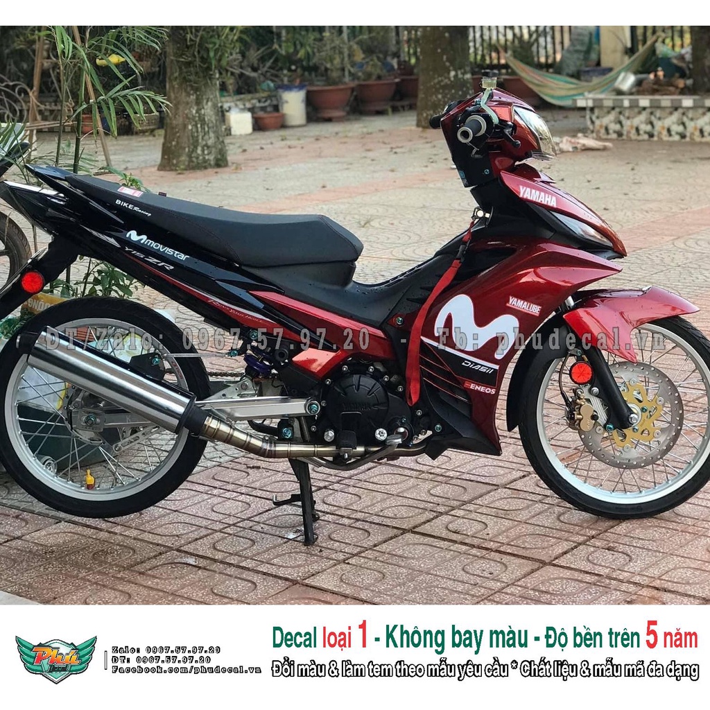 Tem rời xe Exciter 135 Movistar Trắng đỏ (A)