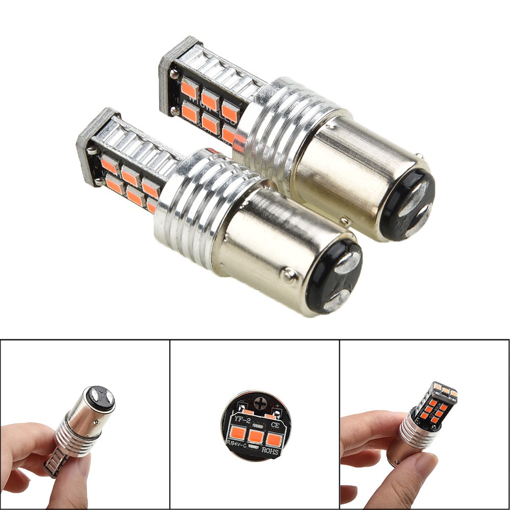 【Best Price】Tail Light 12V 15 LED Red Bulb Canbus for BAY15D 1157 2835 2pcs Bright—Brand New and High Quality