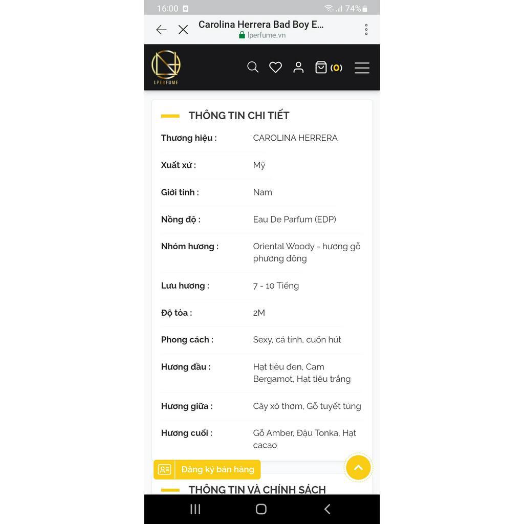 Nước hoa nam bad boy