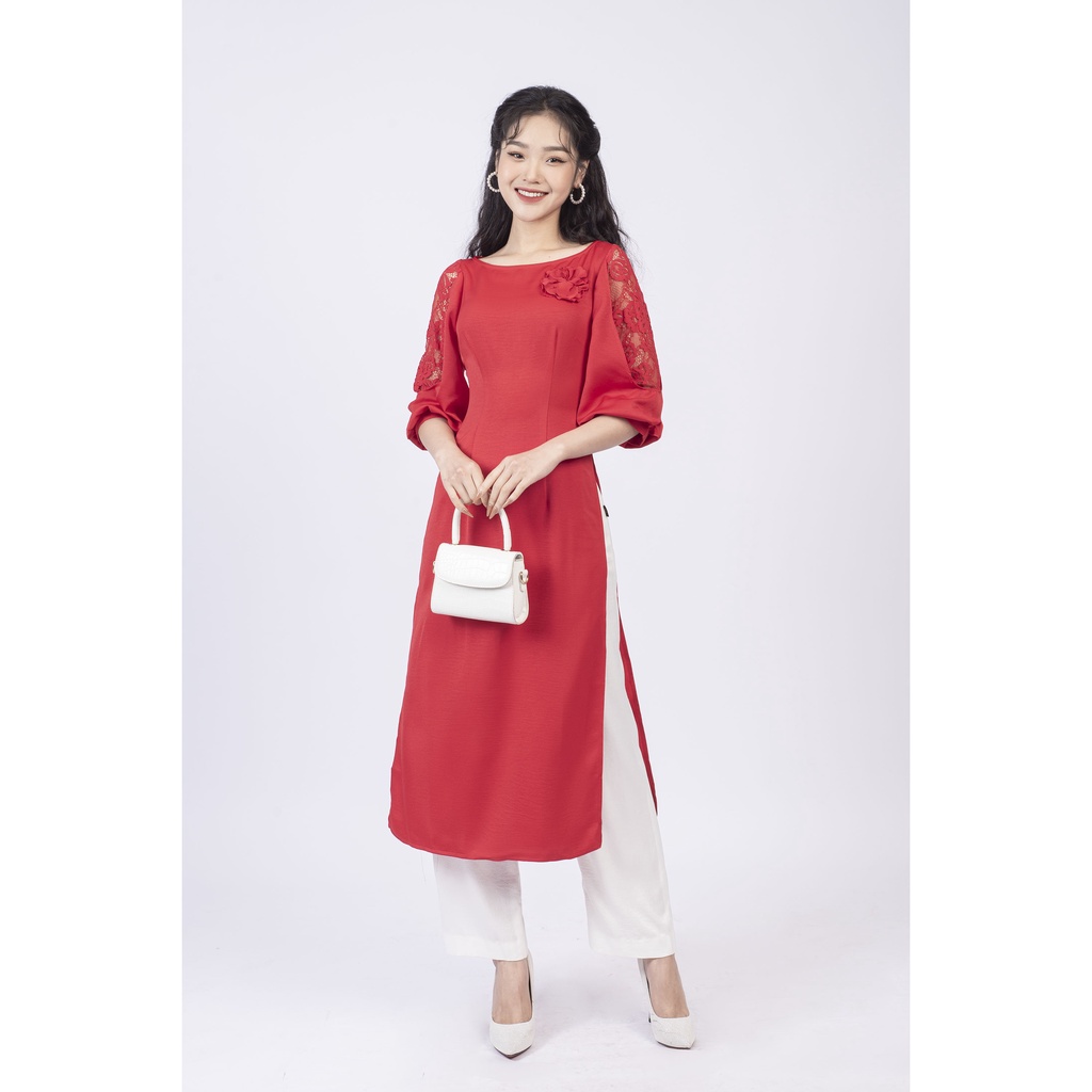 Áo Lụa Tay Lỡ Phối Ren Tay, Phối hoa trước ngực MMOutfit AD112018